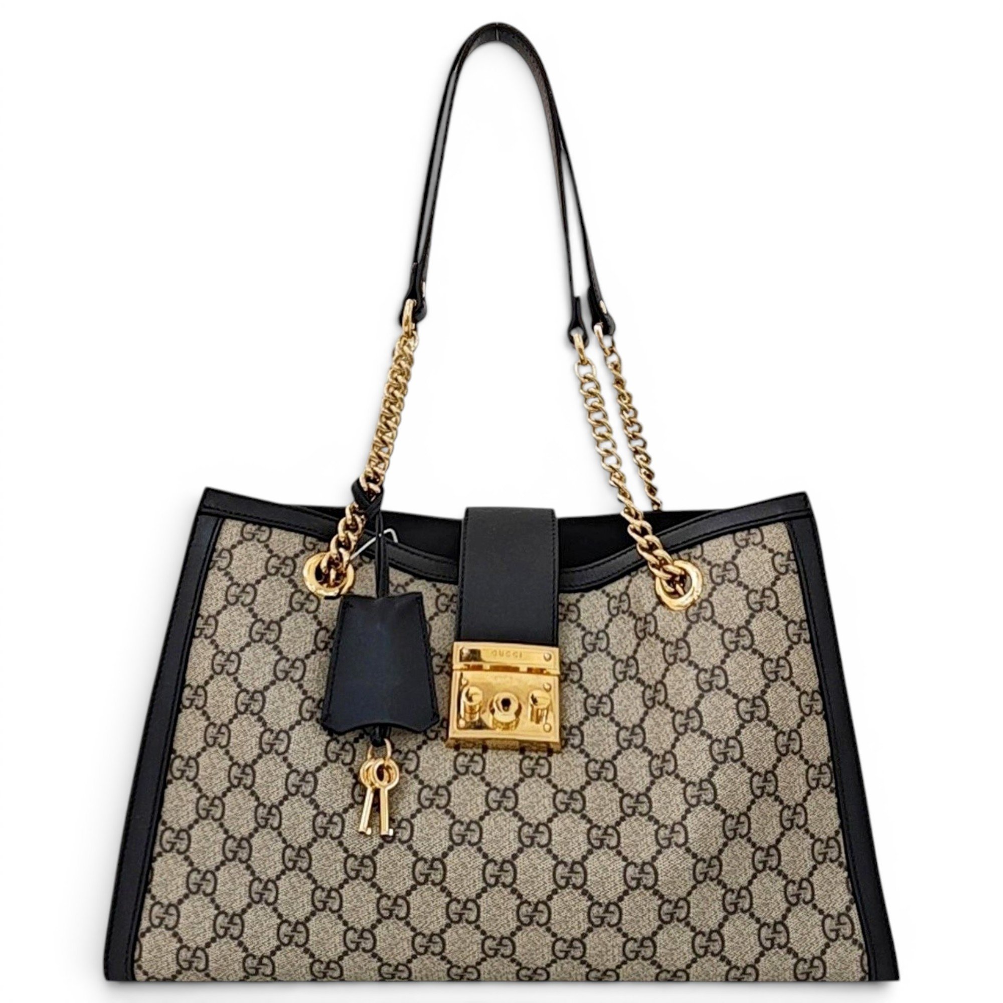 Padlock leather handbag