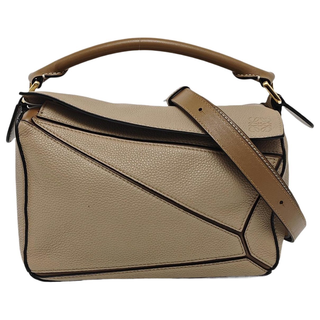 Puzzle leather handbag