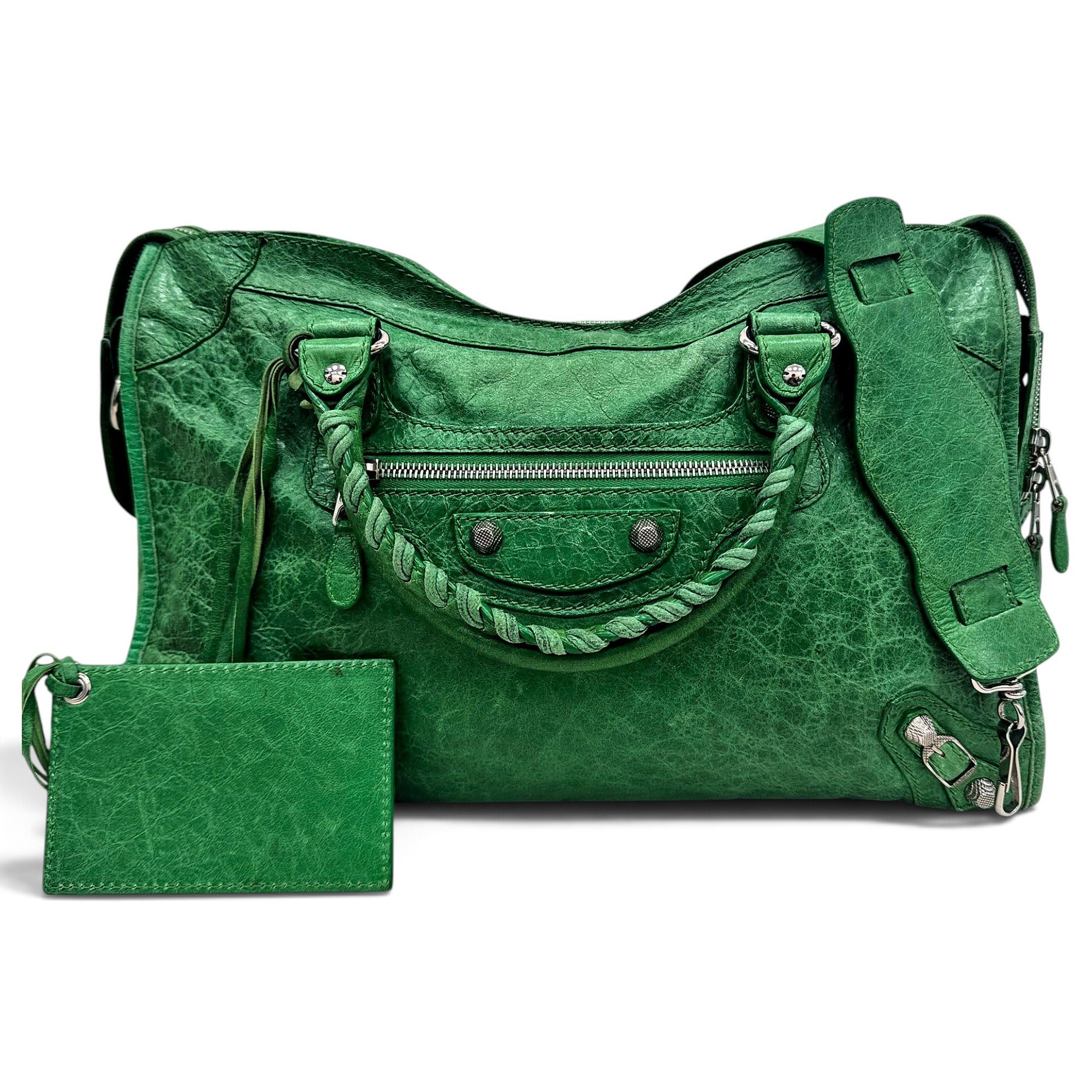 City leather handbag