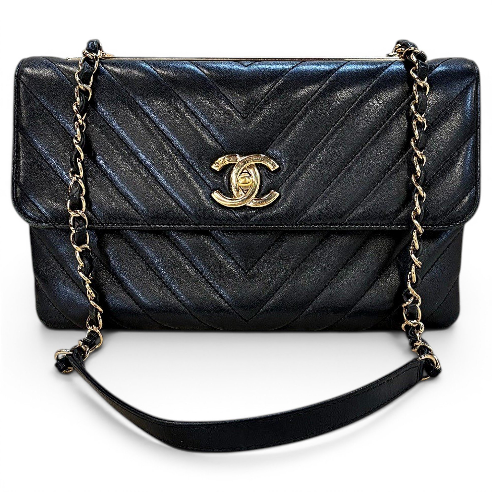 Trendy CC Flap leather crossbody bag