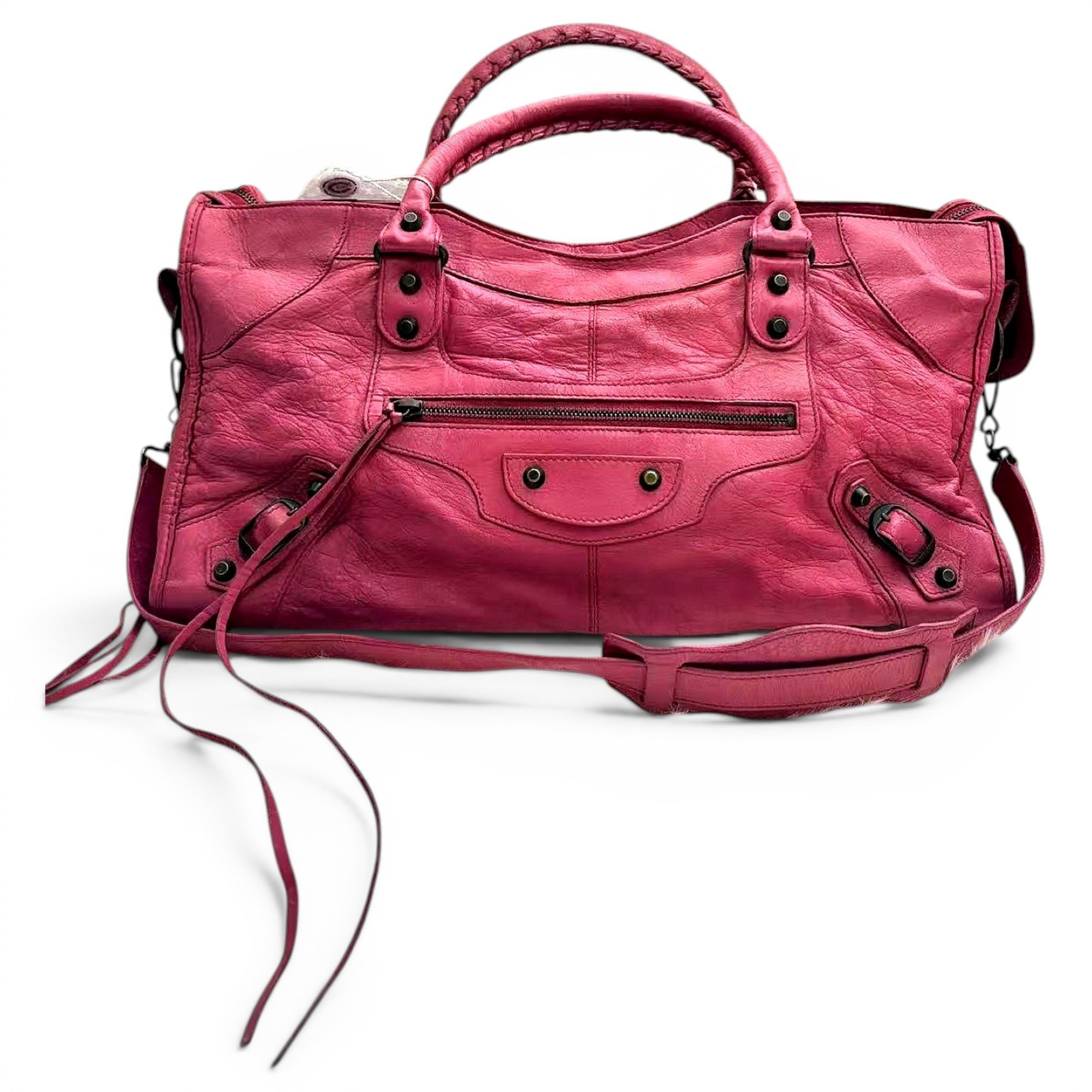 City leather handbag