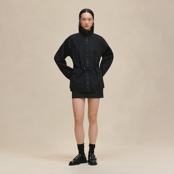 Noir Windbreaker Coat