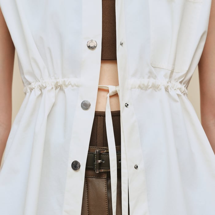 Blanc Cassé Sleeveless Drawstring Shirt