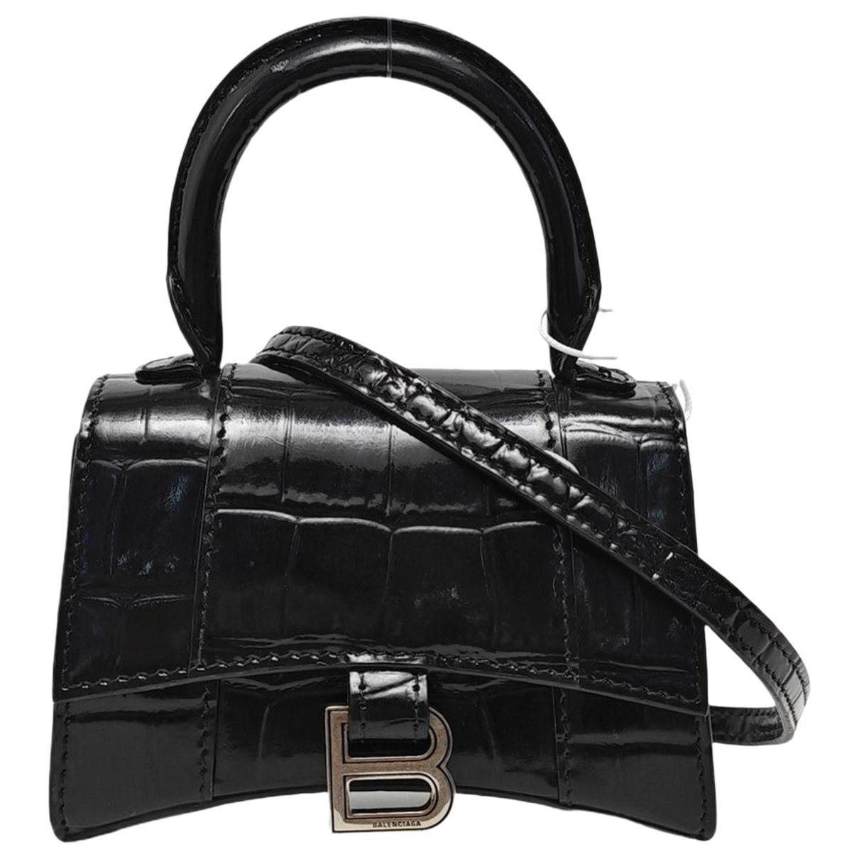 Hourglass leather handbag