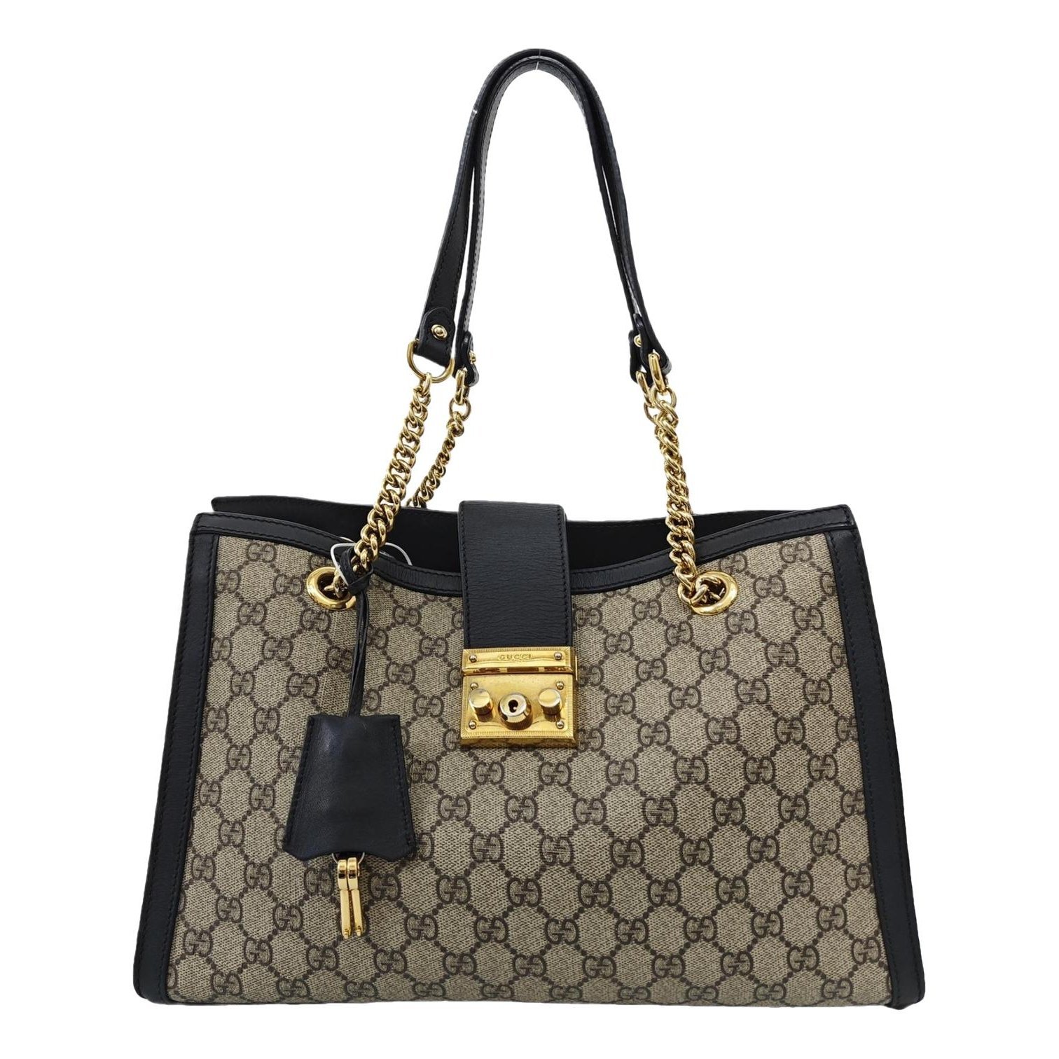 Padlock leather handbag