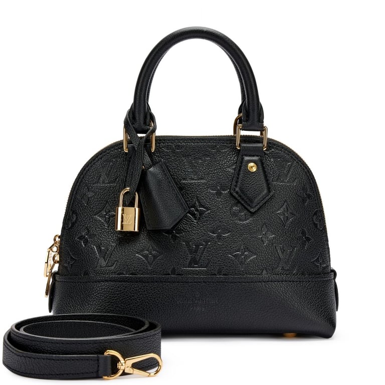 Louis Vuitton Black Monogram Empreinte Alma BB Gold Hardware