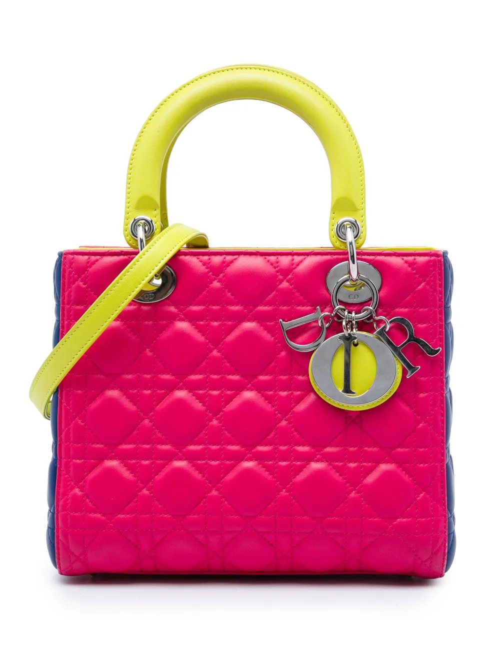 2013 Medium Tricolor Lambskin Cannage Lady Dior satchel