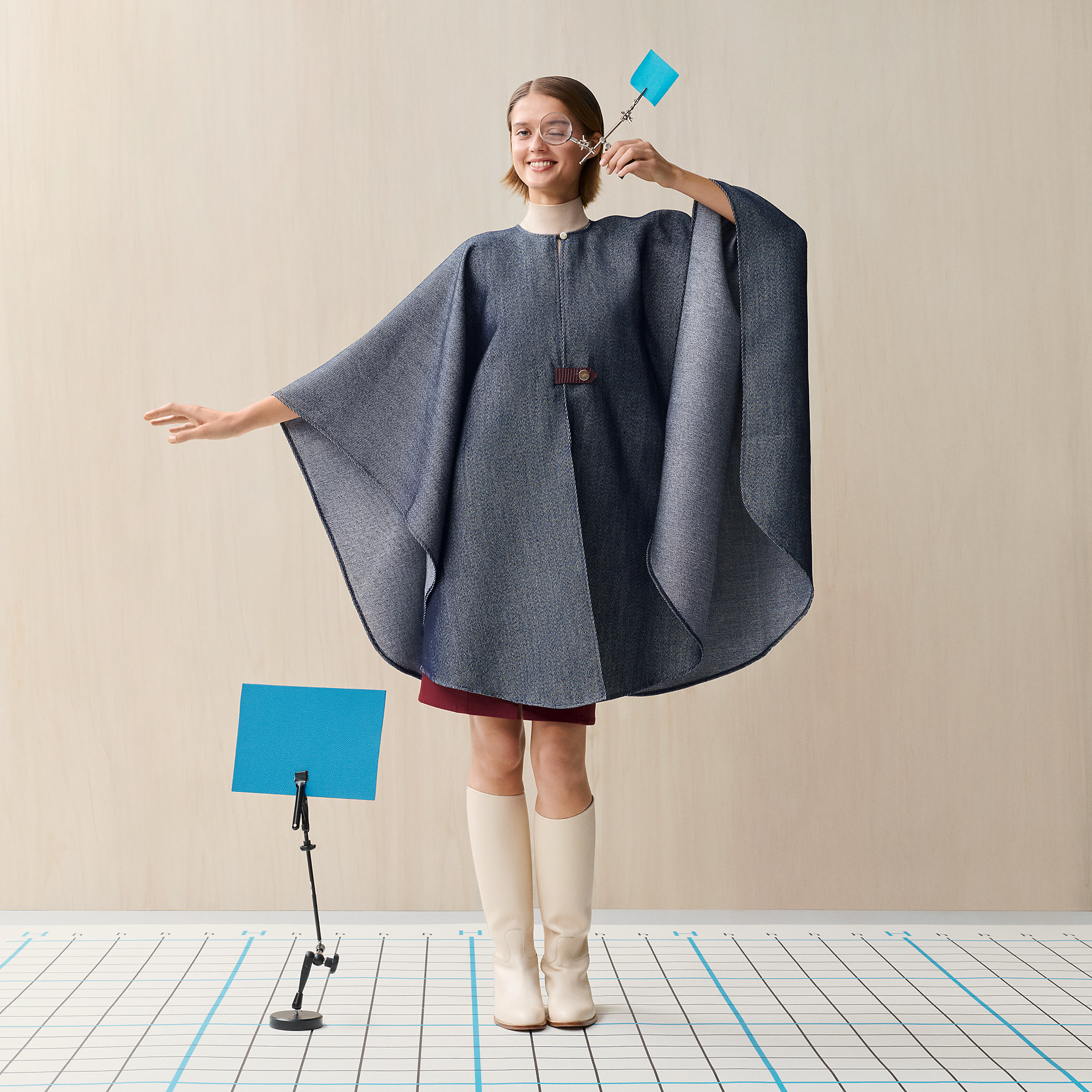 Wool and linen cape