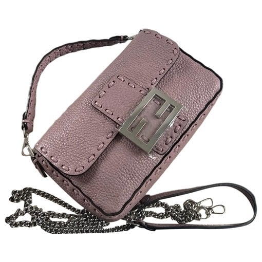 Baguette Chain Midi leather crossbody bag