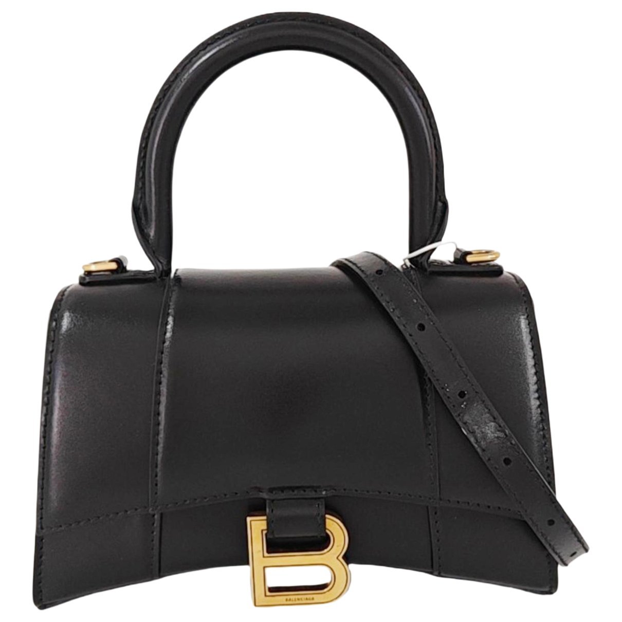 Hourglass leather handbag
