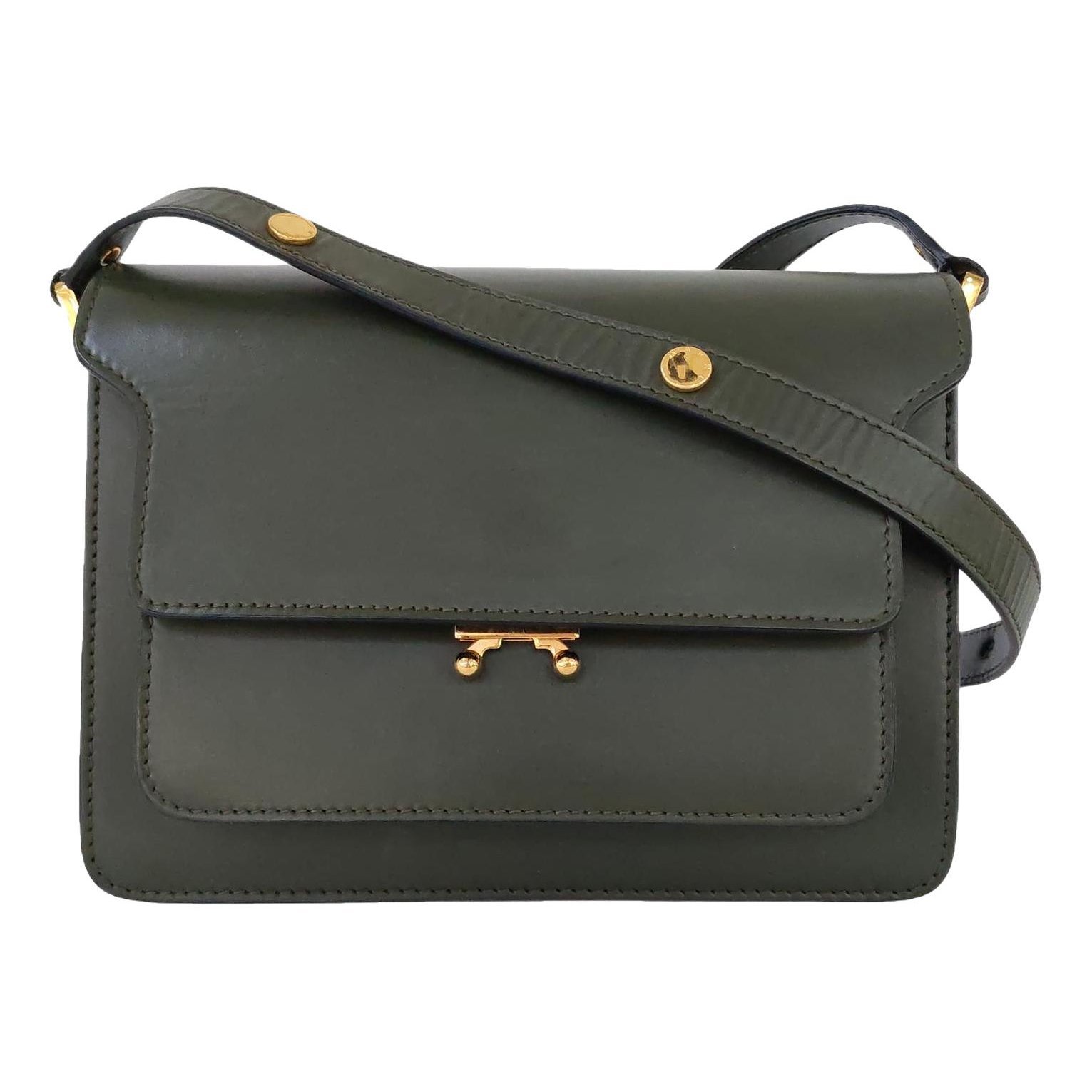 Trunk leather crossbody bag