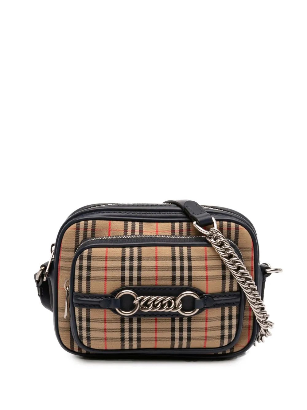 2018-2023 1983 Knight Check Canvas and Calfskin Link Camera Bag crossbody bag