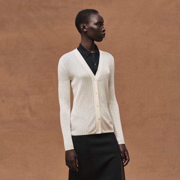 Blanc Naturel Long-sleeve Cardigan