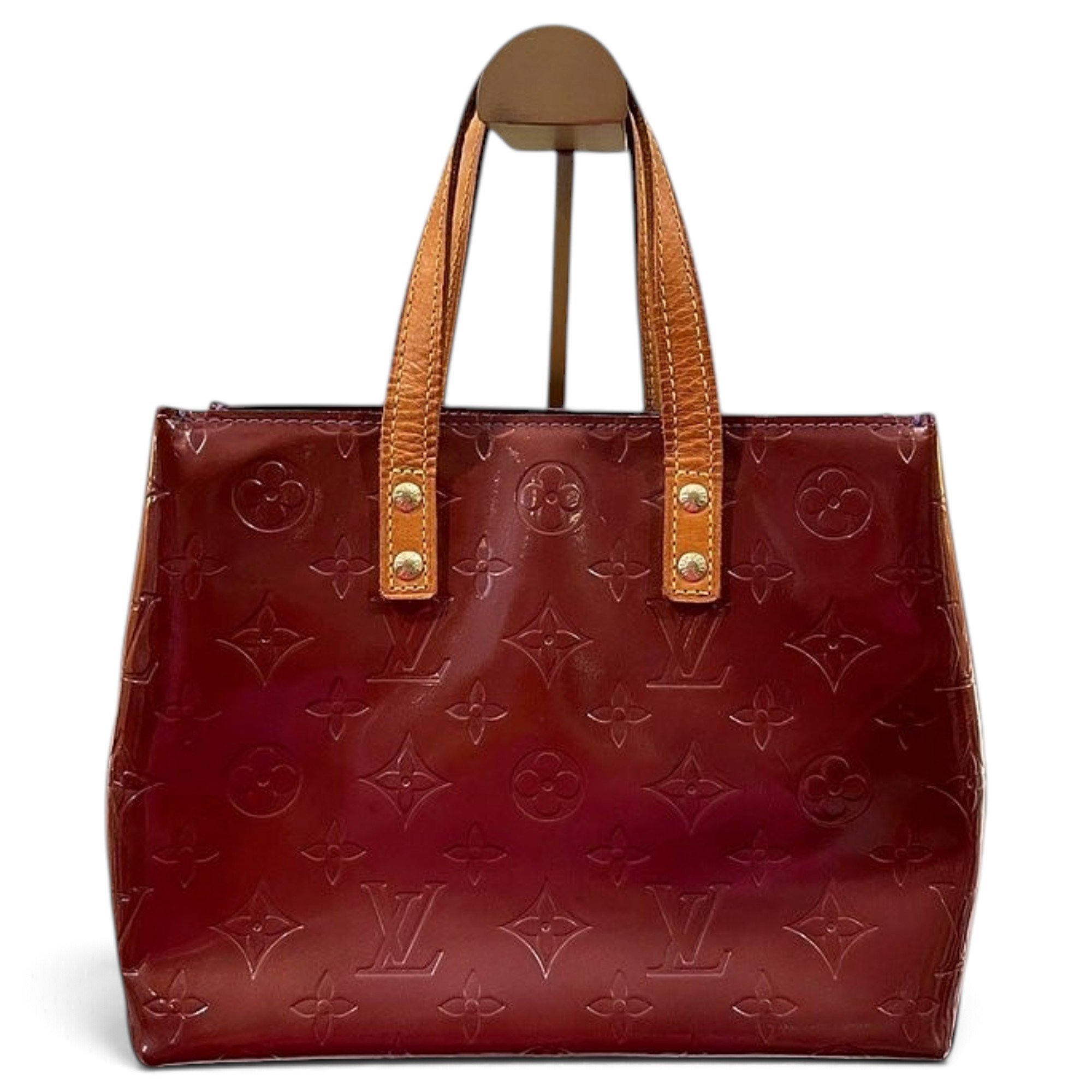 Reade patent leather handbag