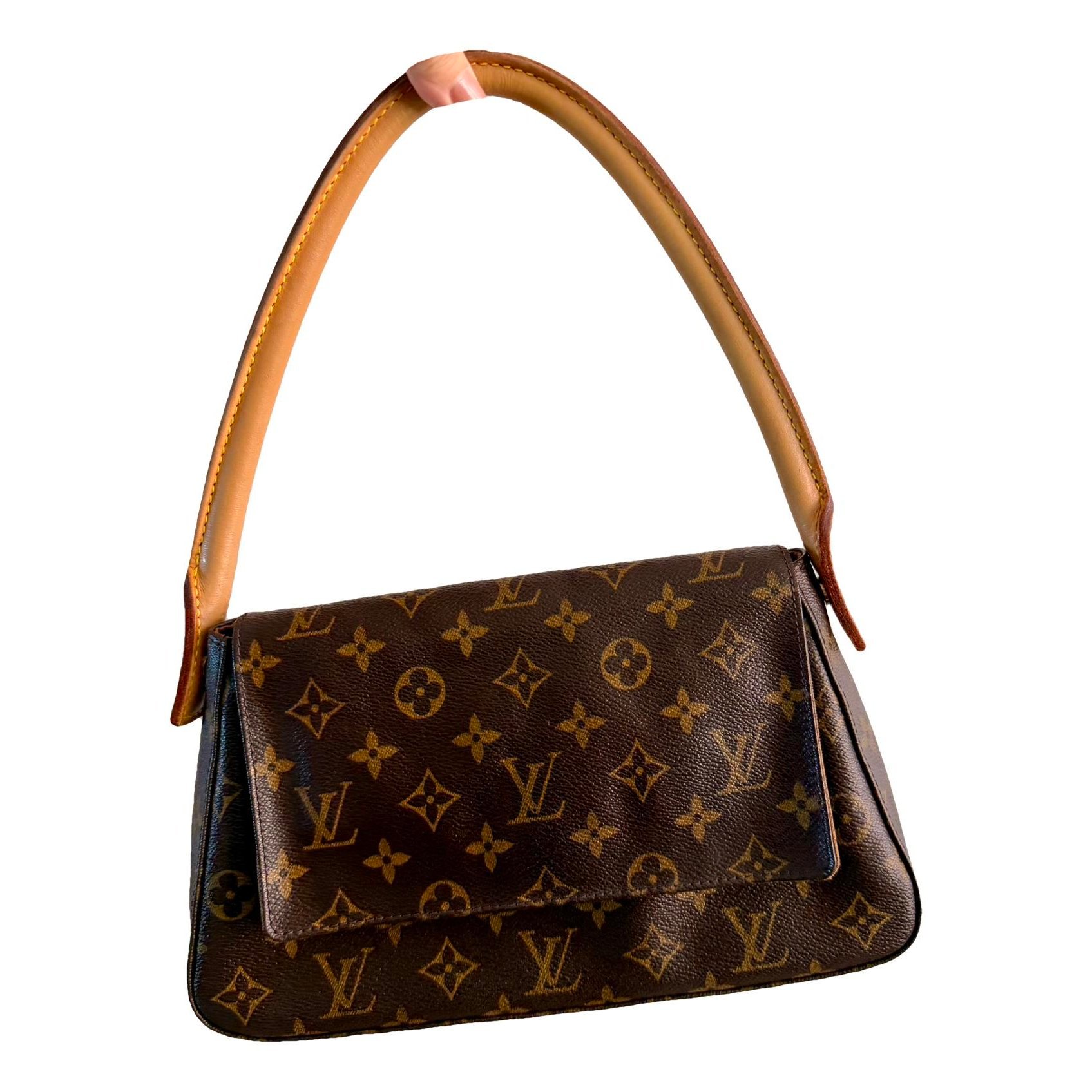 Looping leather handbag
