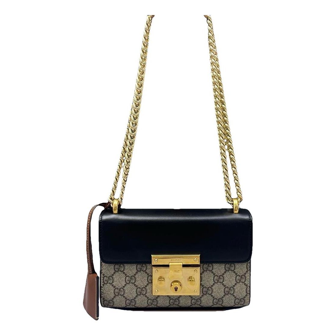 Padlock leather crossbody bag