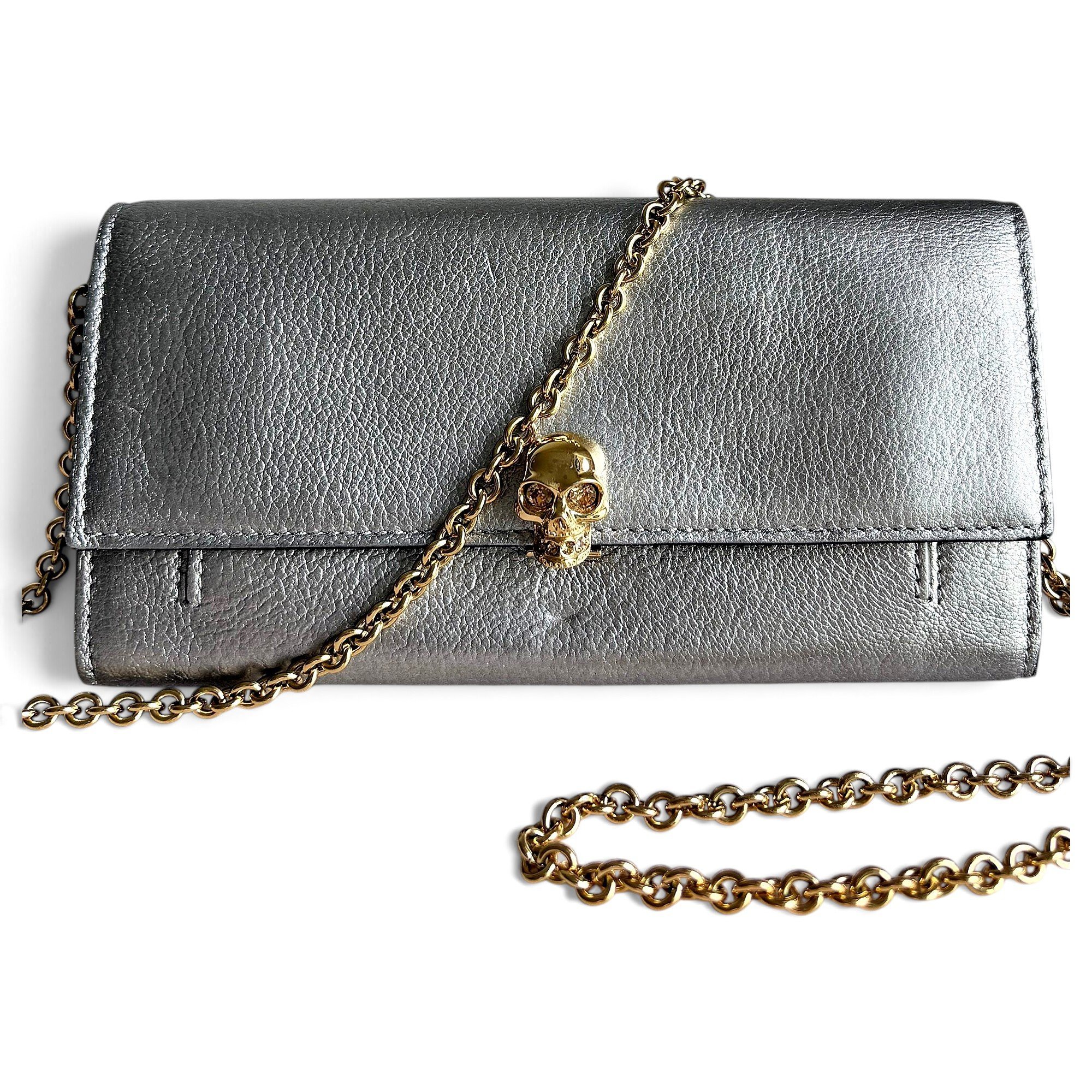 Skull leather handbag