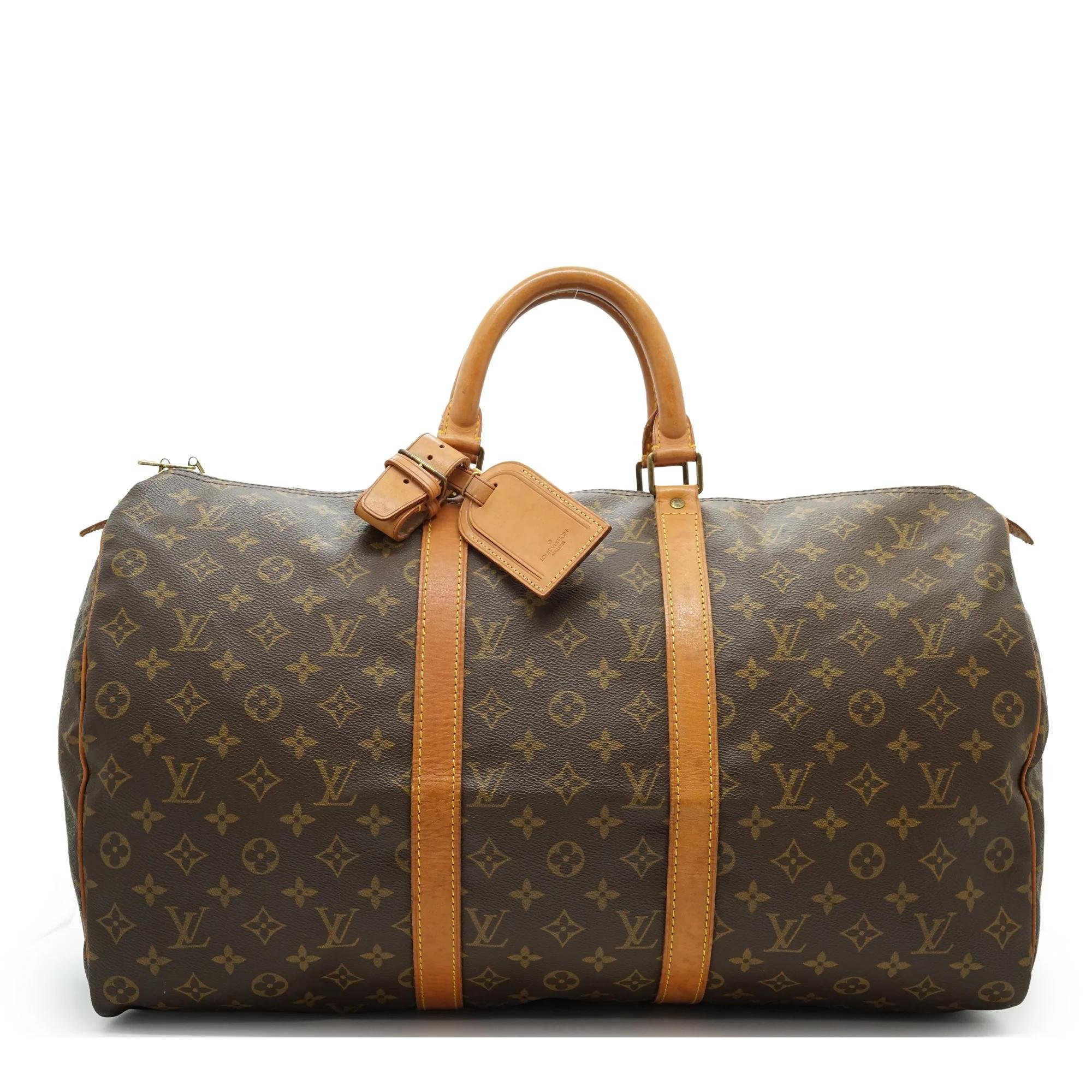 Keepall leather travel bag
