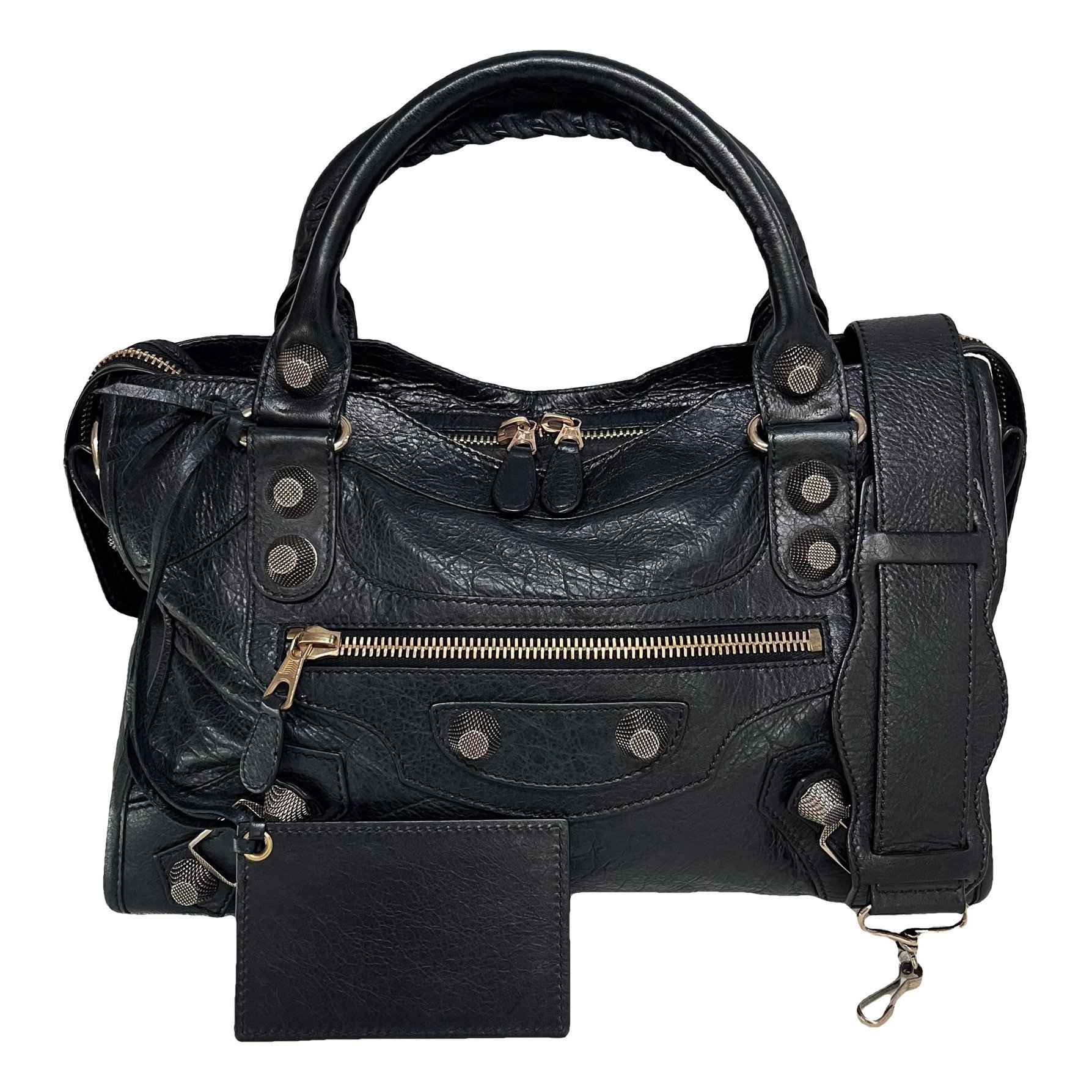 City leather handbag