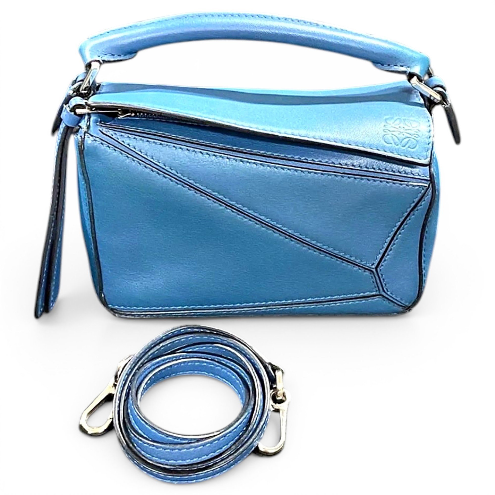 Puzzle leather handbag