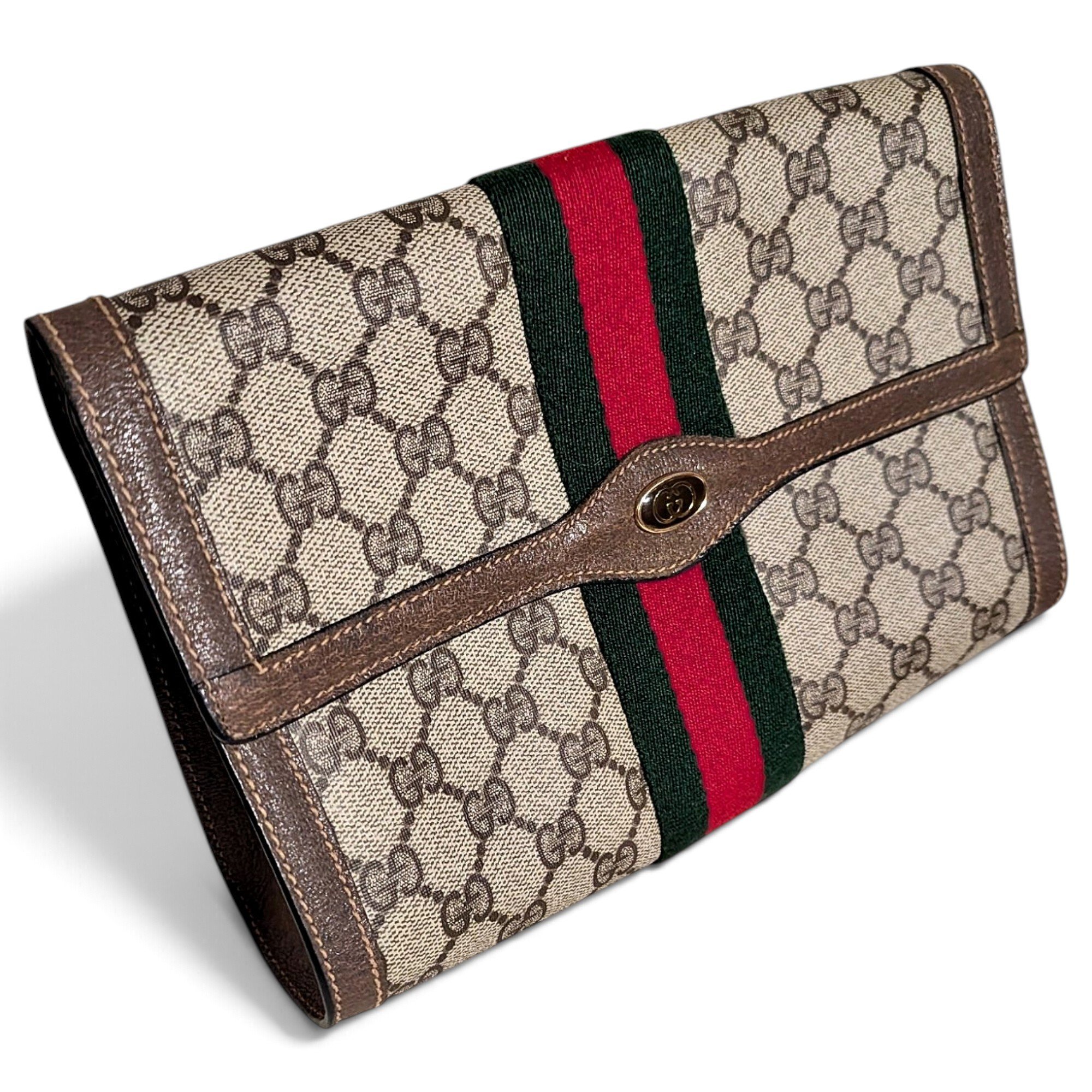 Ophidia leather clutch bag