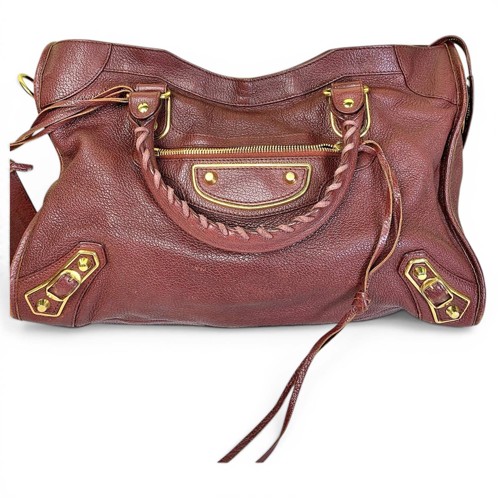 City leather handbag