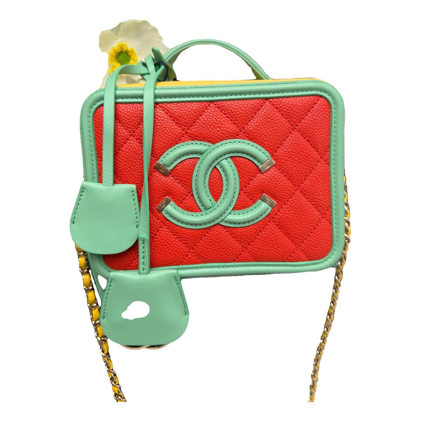 Vanity leather handbag