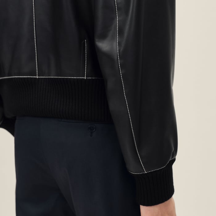 Noir "Empreinte" Rib-trim Jacket