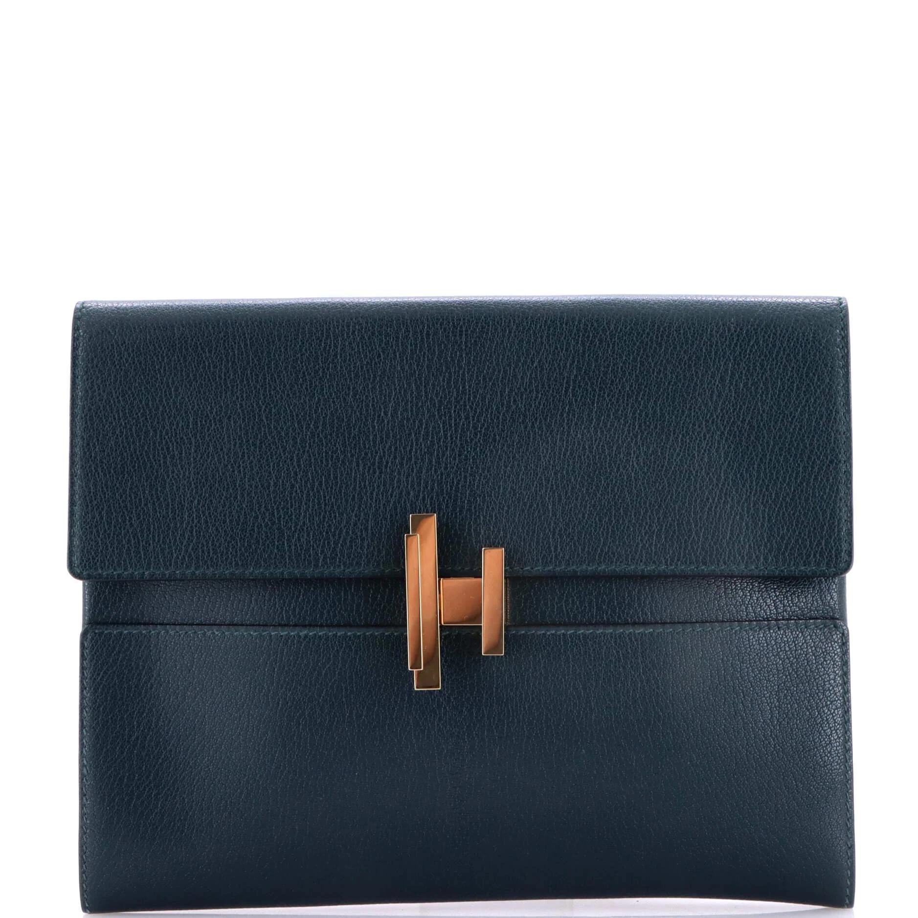 Leather clutch bag