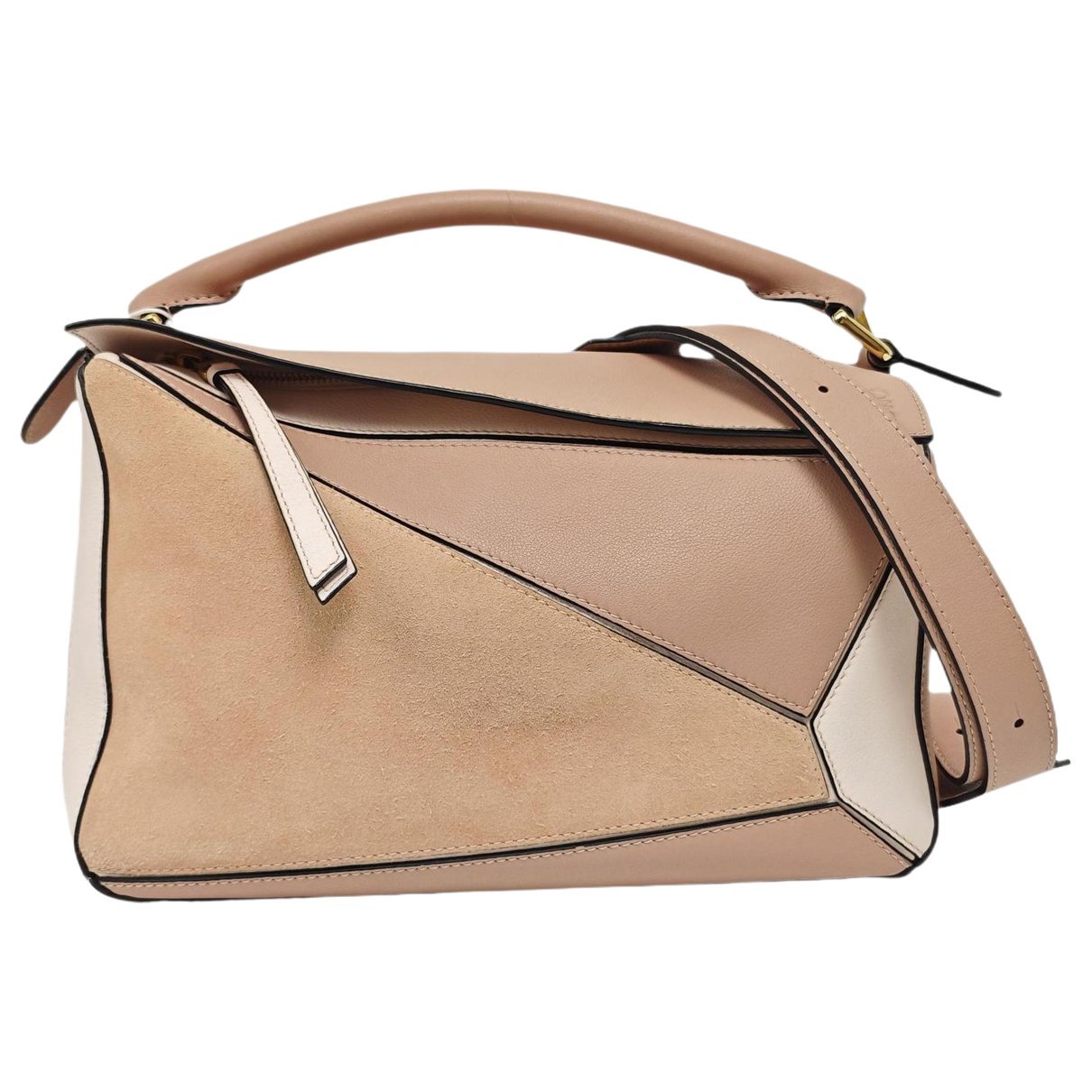 Puzzle leather handbag