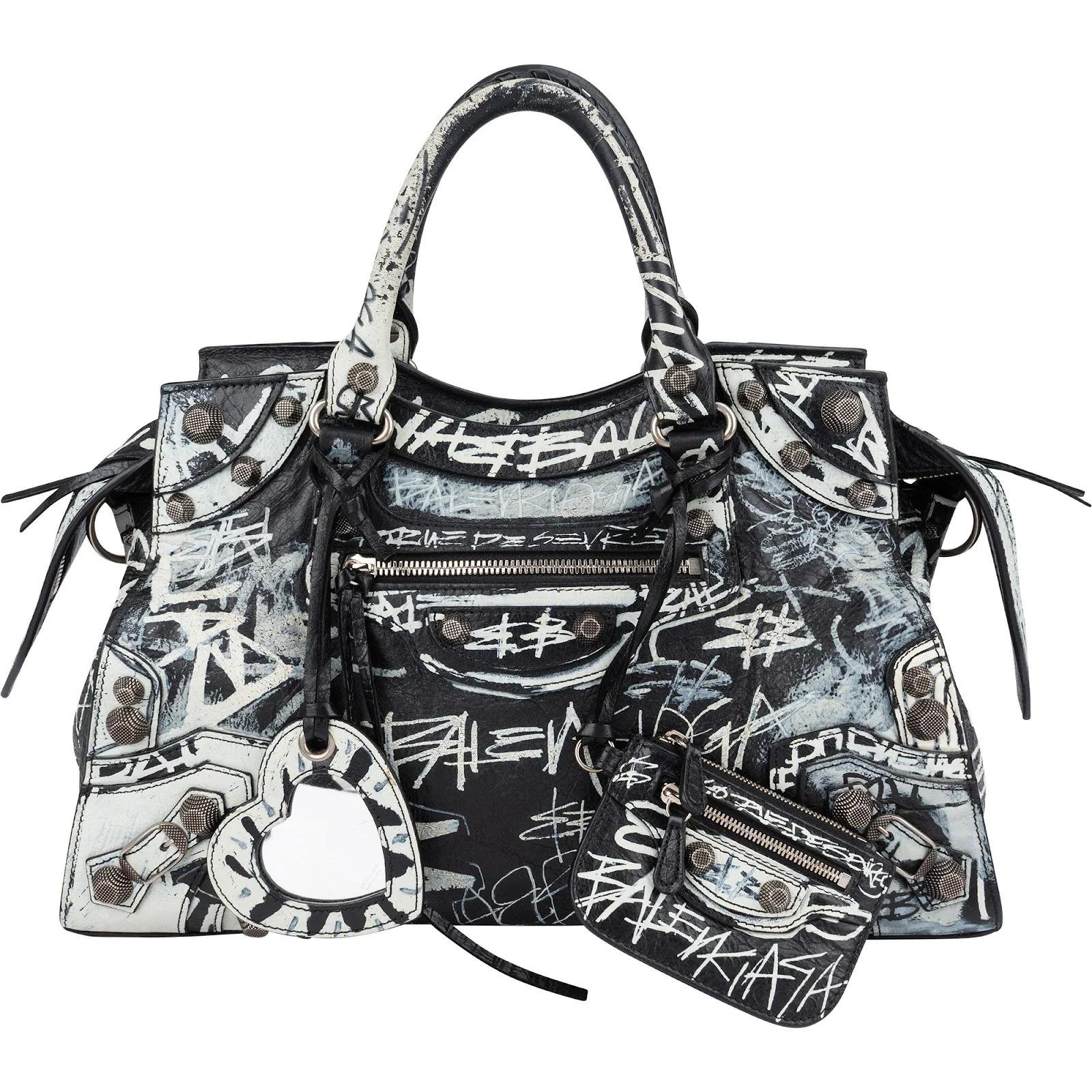 City leather handbag