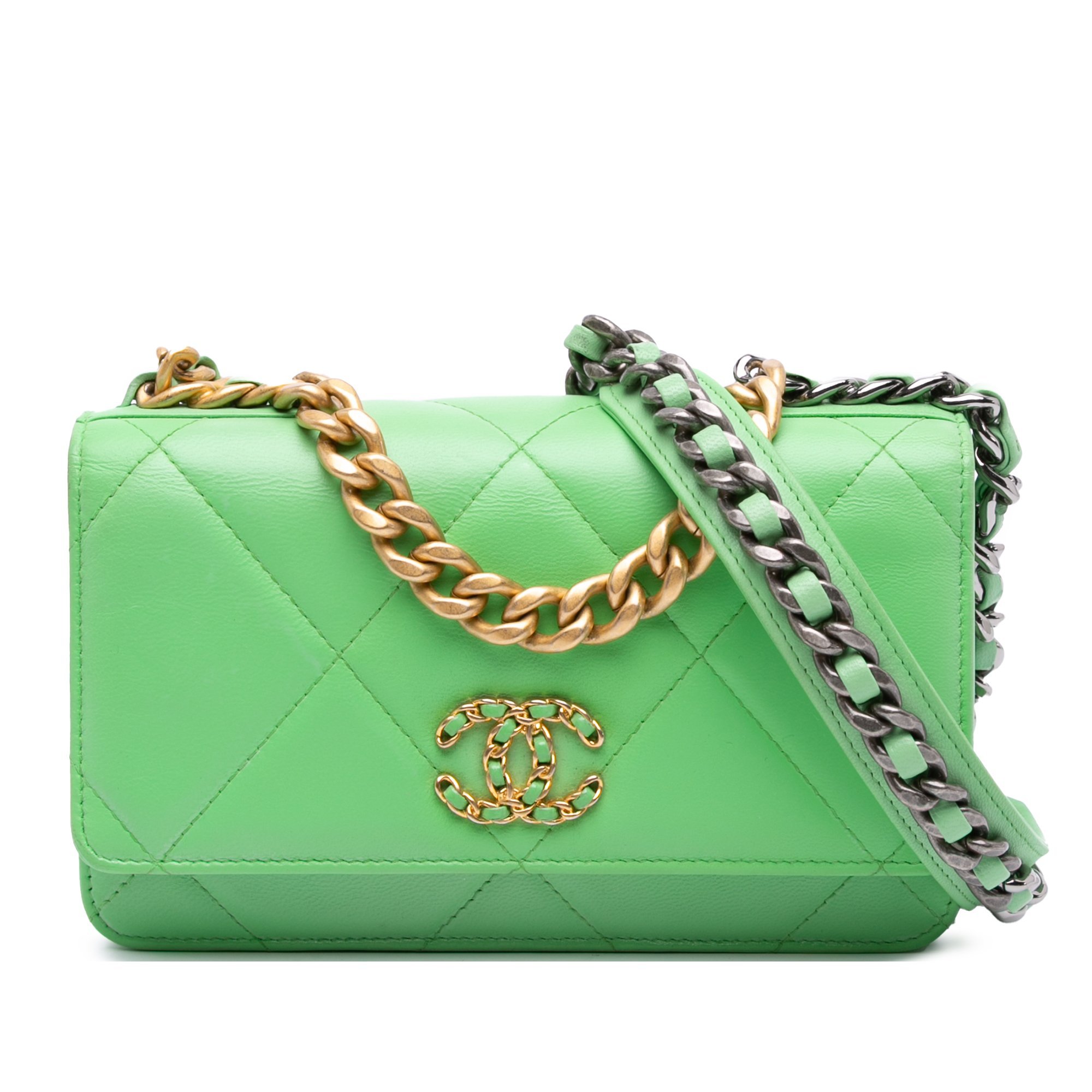 Wallet On Chain leather handbag