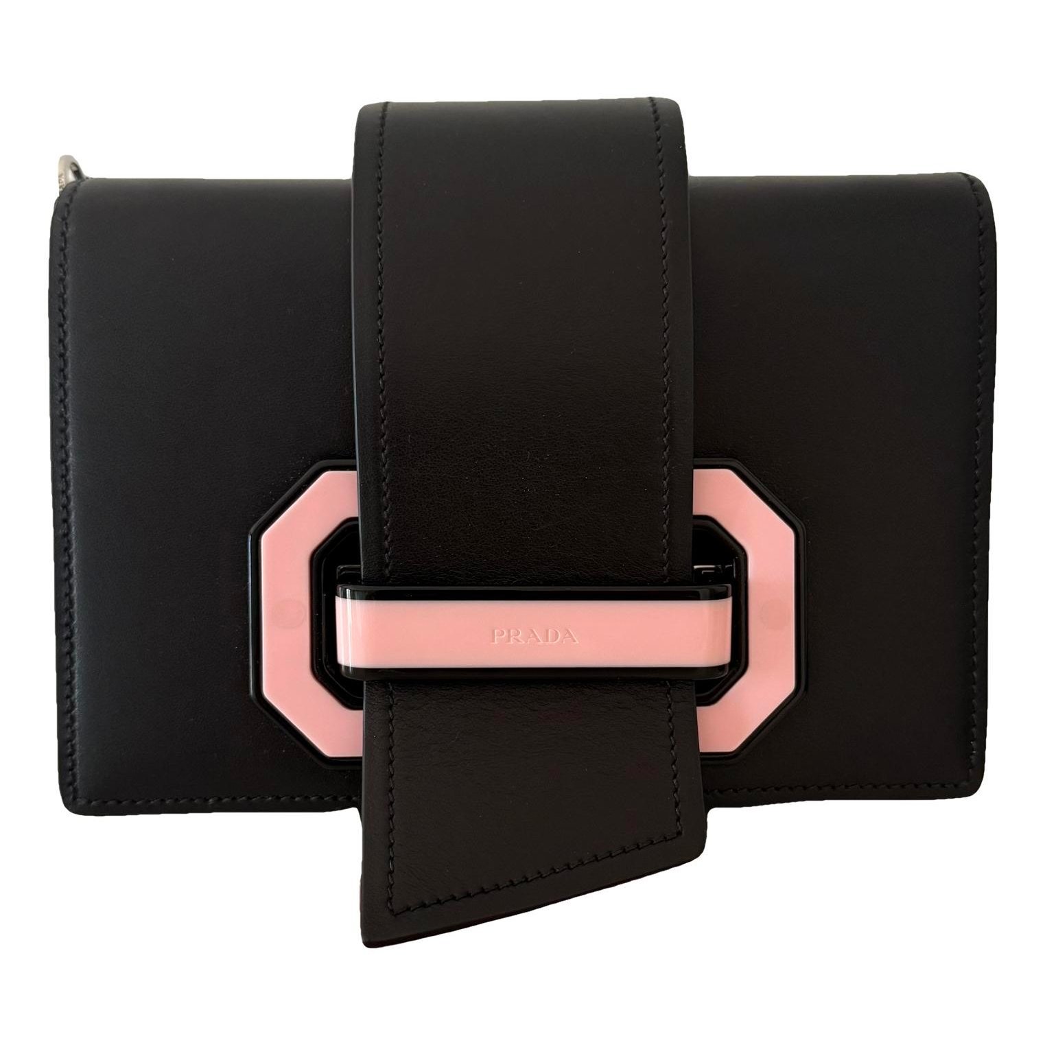 Ribbon leather crossbody bag