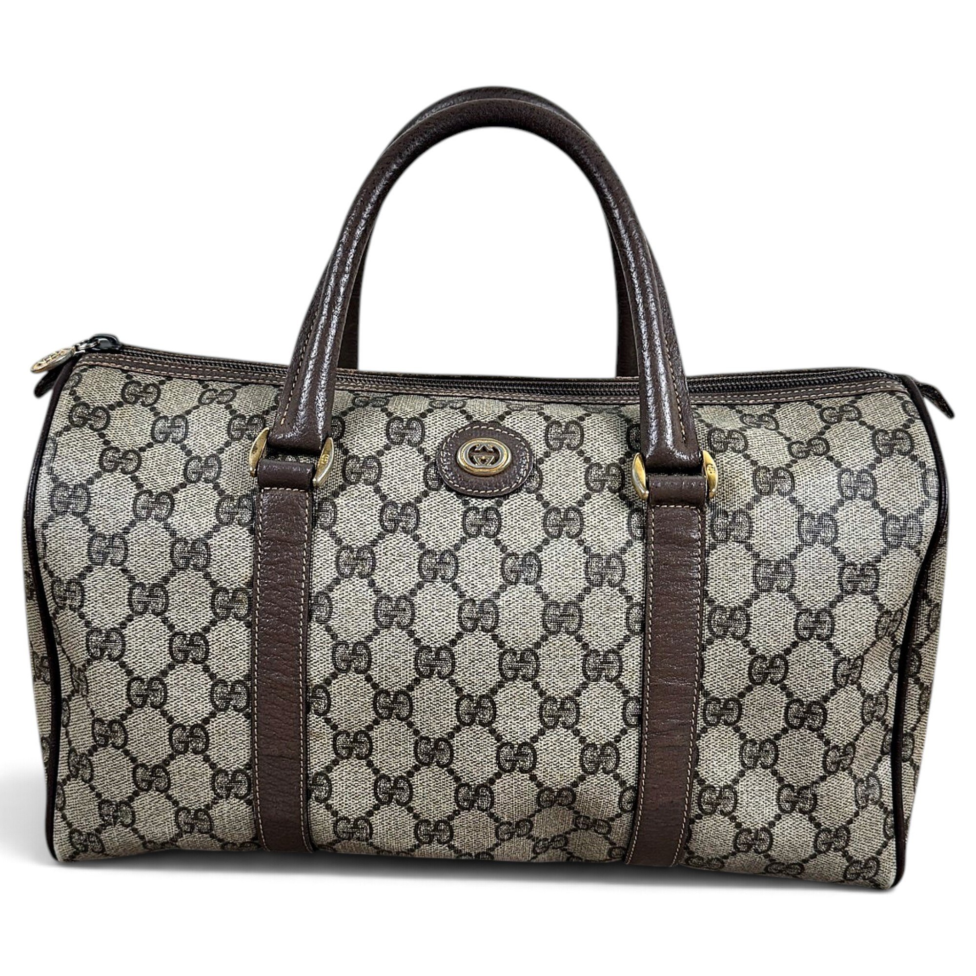 Boston leather bowling bag