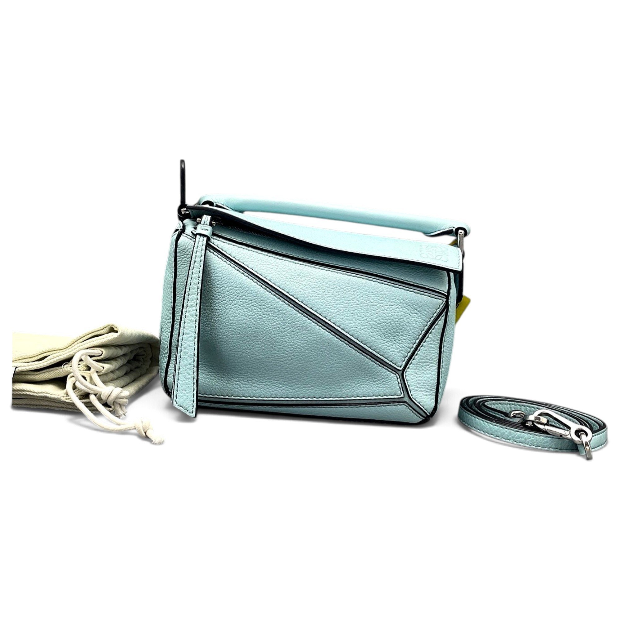 Puzzle leather handbag