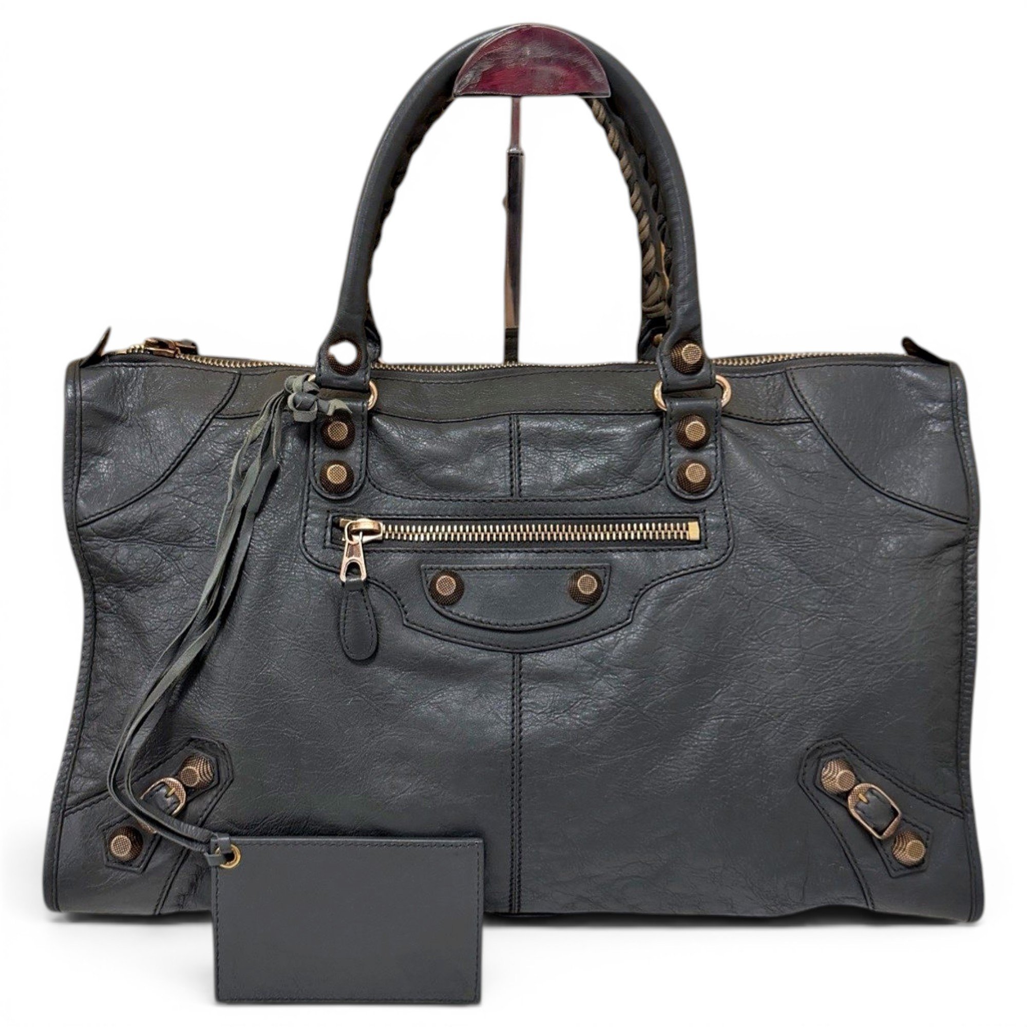 Work leather handbag