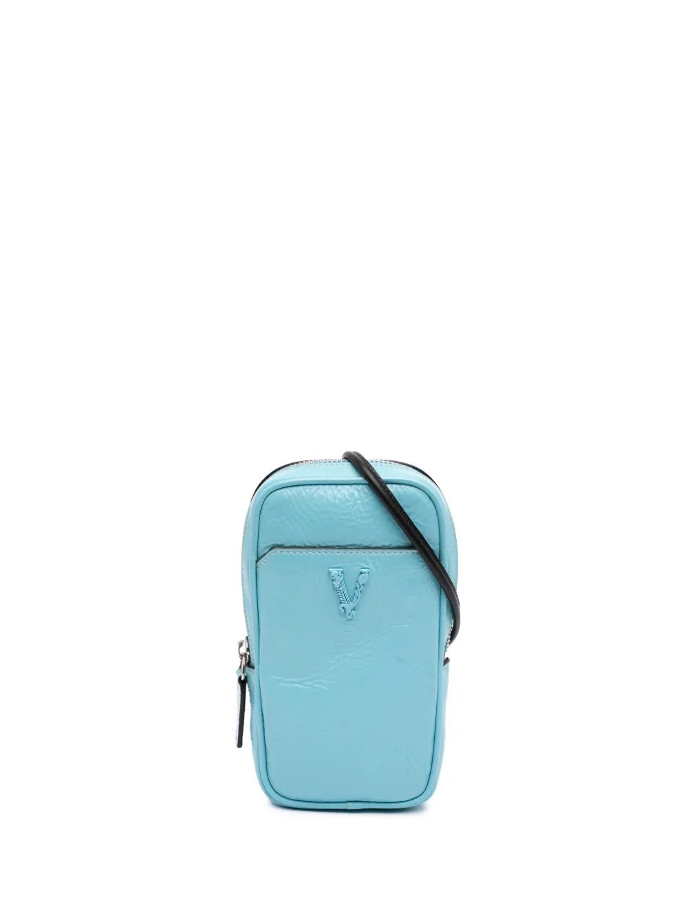 Versace 2019 Textured Leather Virtus Neck Pouch crossbody bag