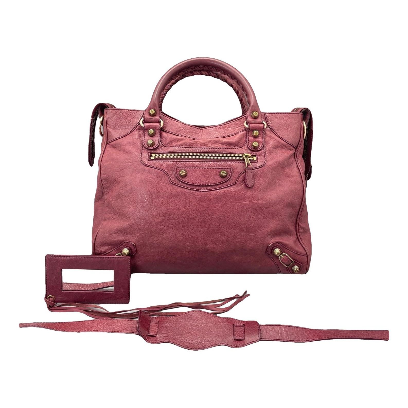 City leather handbag