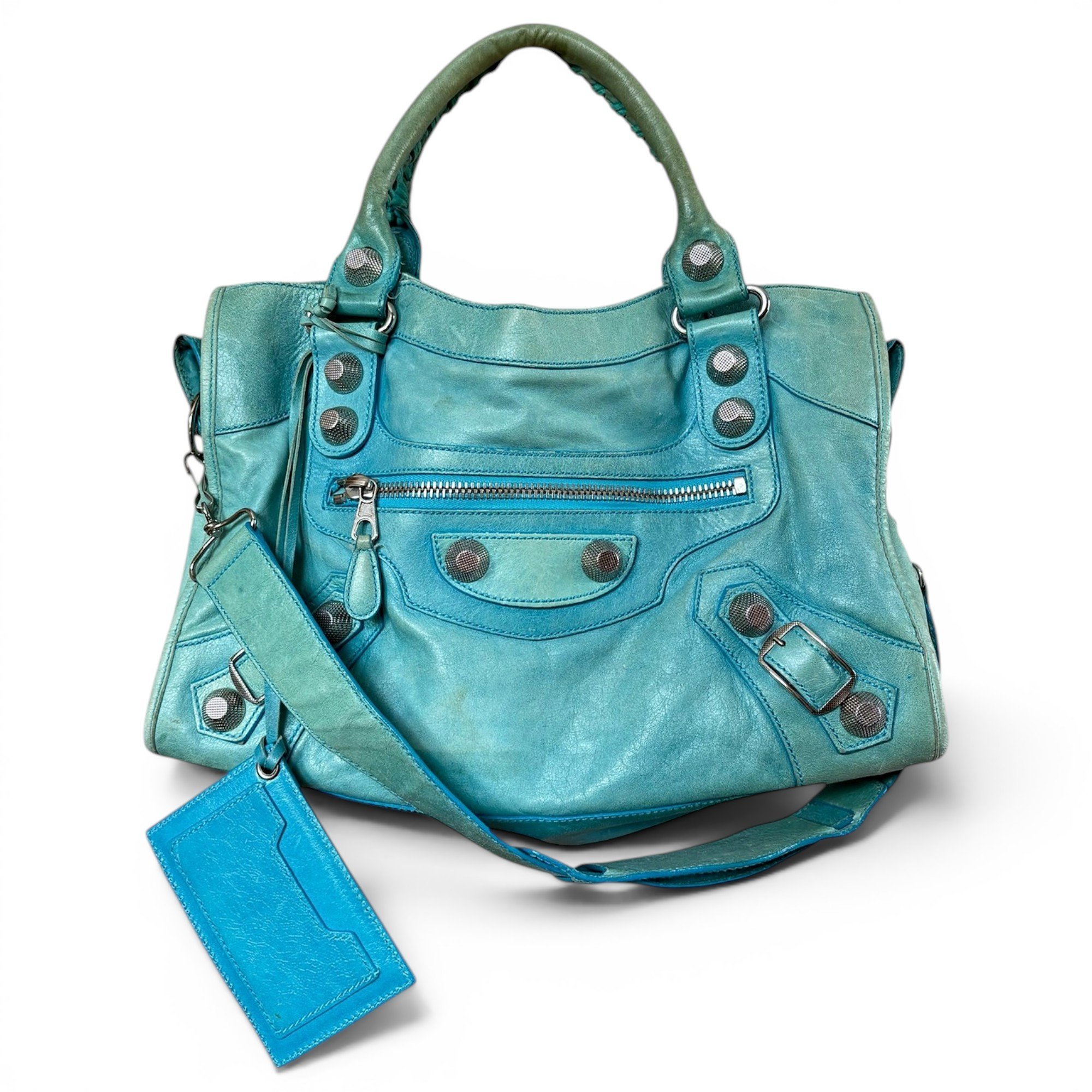 City leather handbag