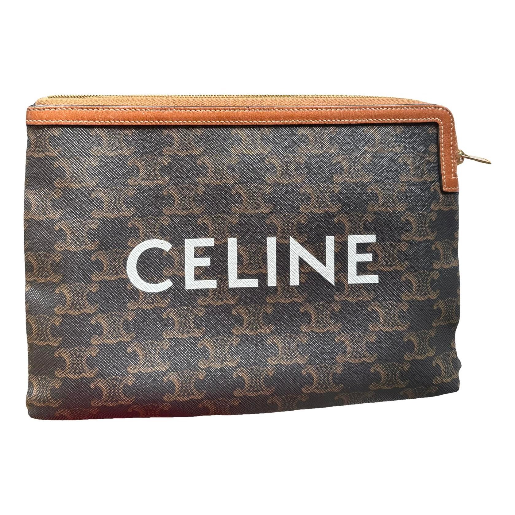 Leather clutch bag