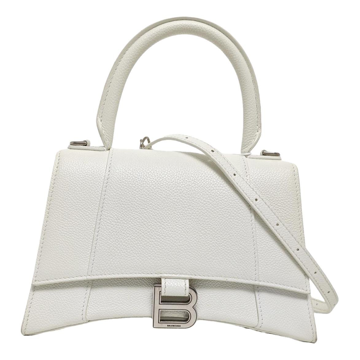 Hourglass leather handbag