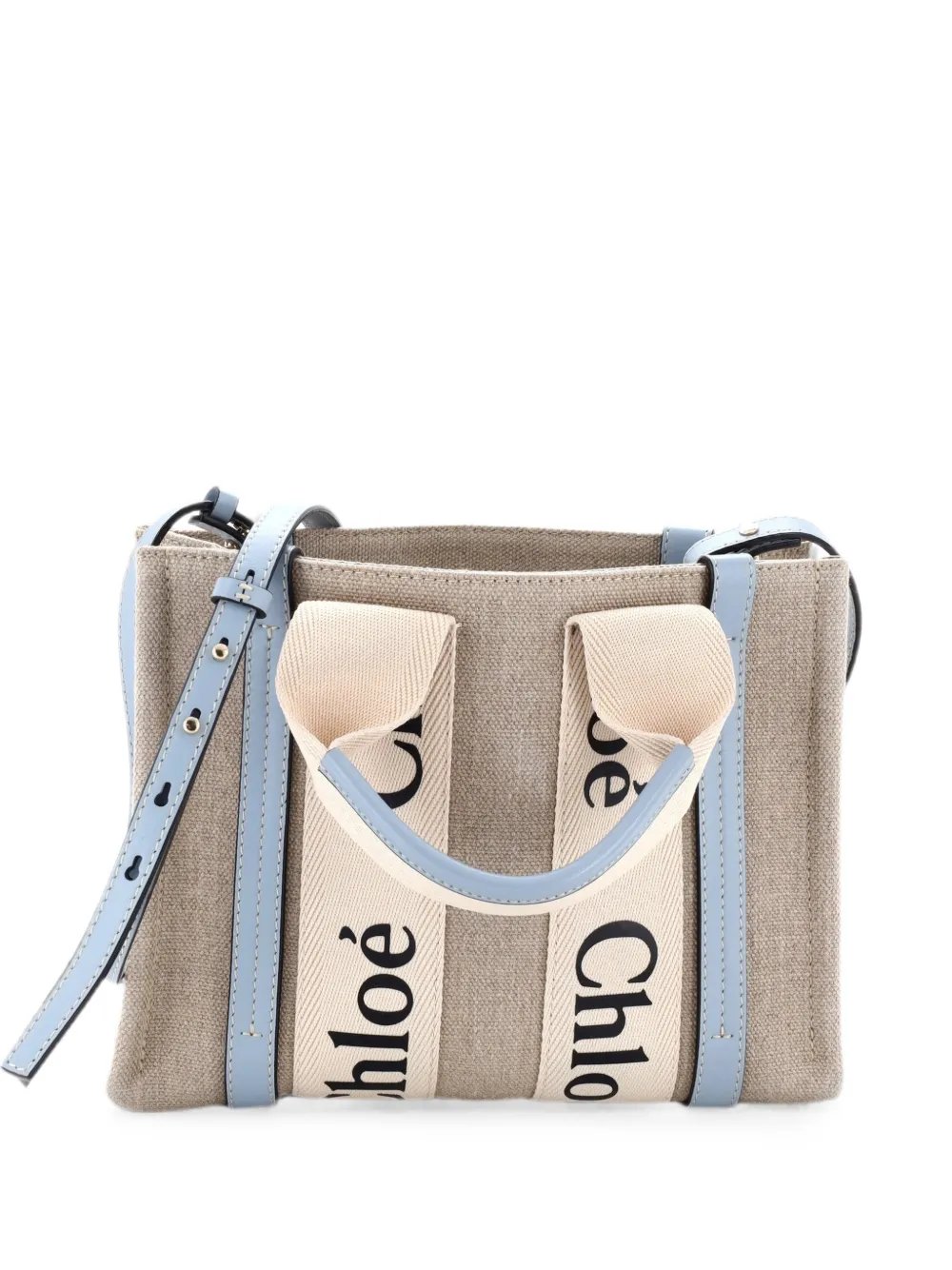 Woody Convertible Canvas with Leather Small tote bag