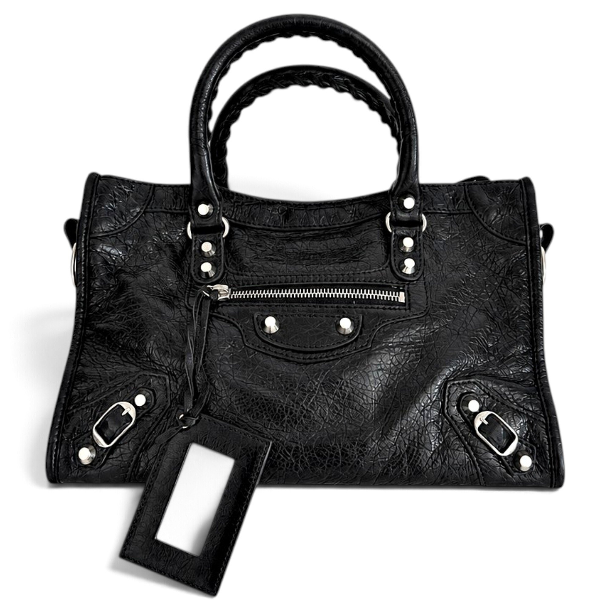 City leather handbag