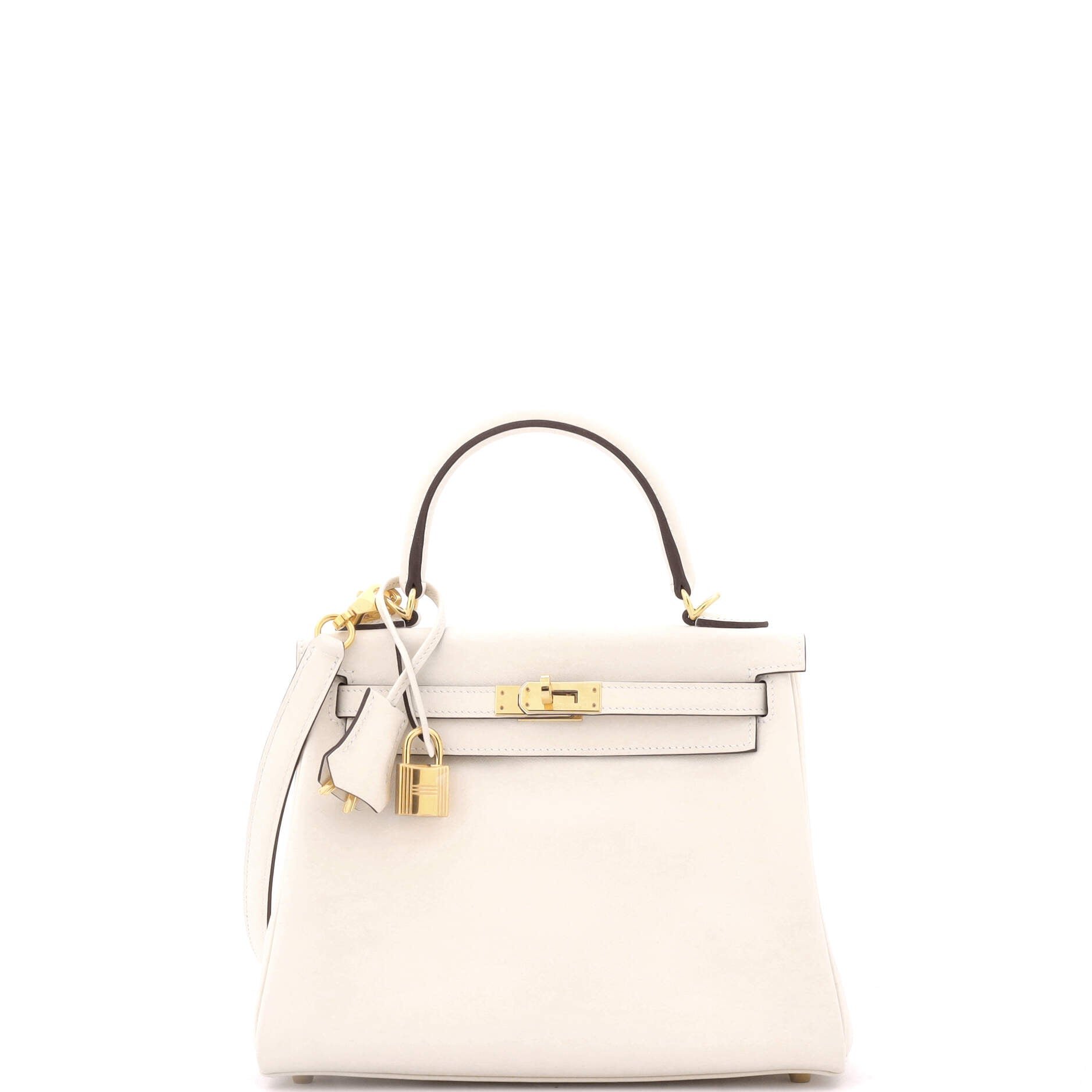 Hermes Kelly Handbag Light Swift with Gold Hardware 25