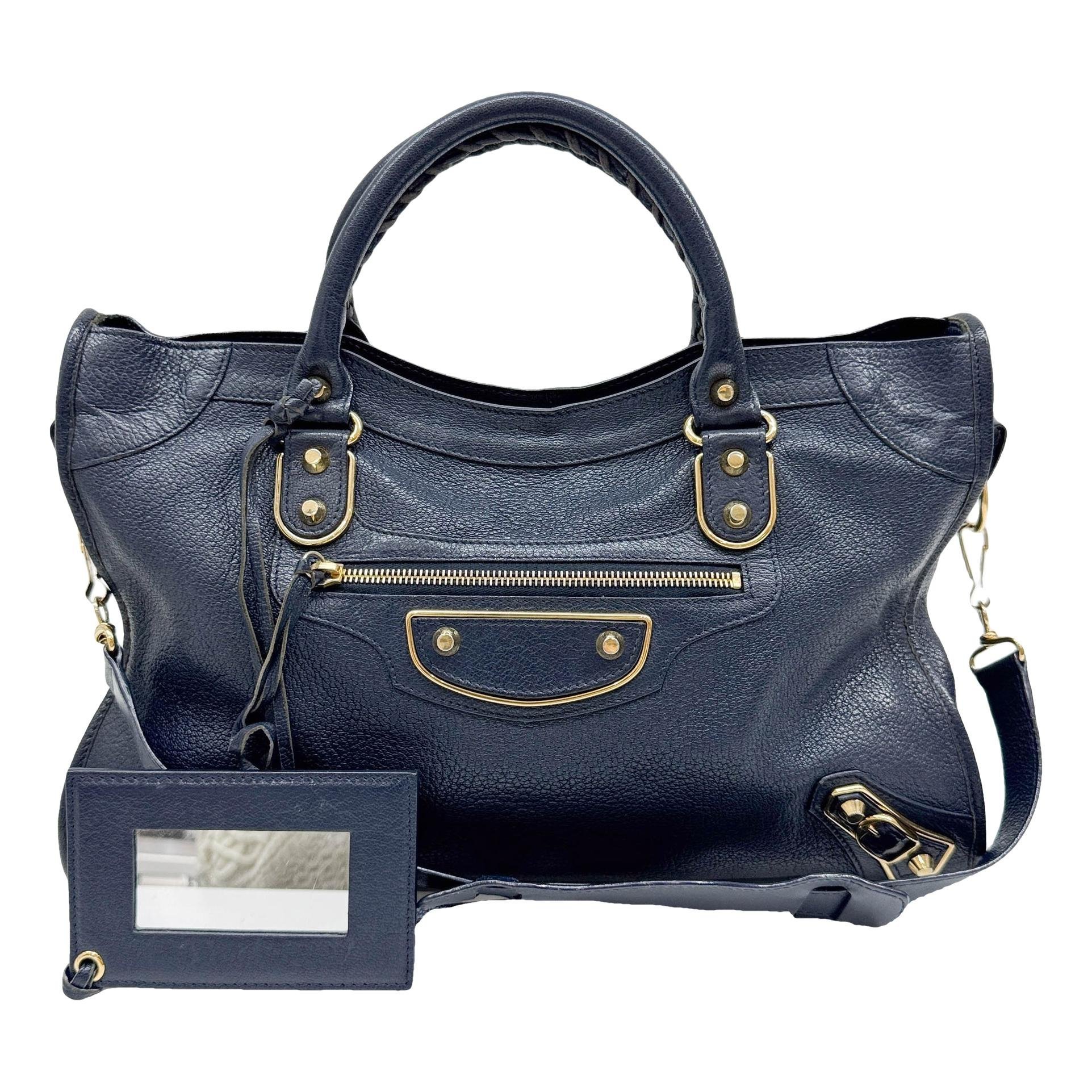 City leather handbag