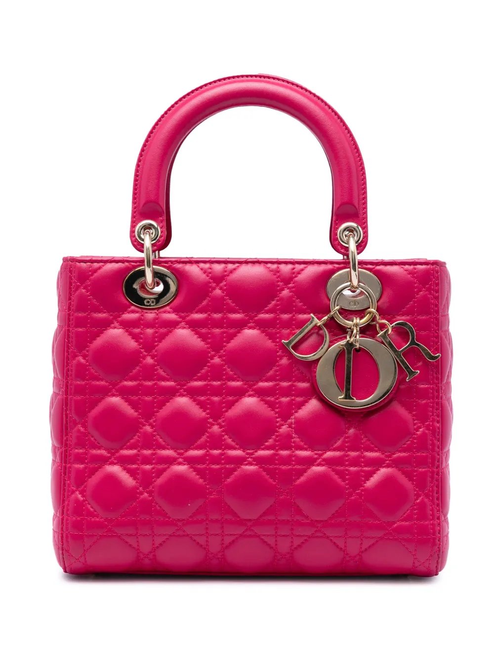 2014 Medium Lambskin Cannage Lady Dior satchel
