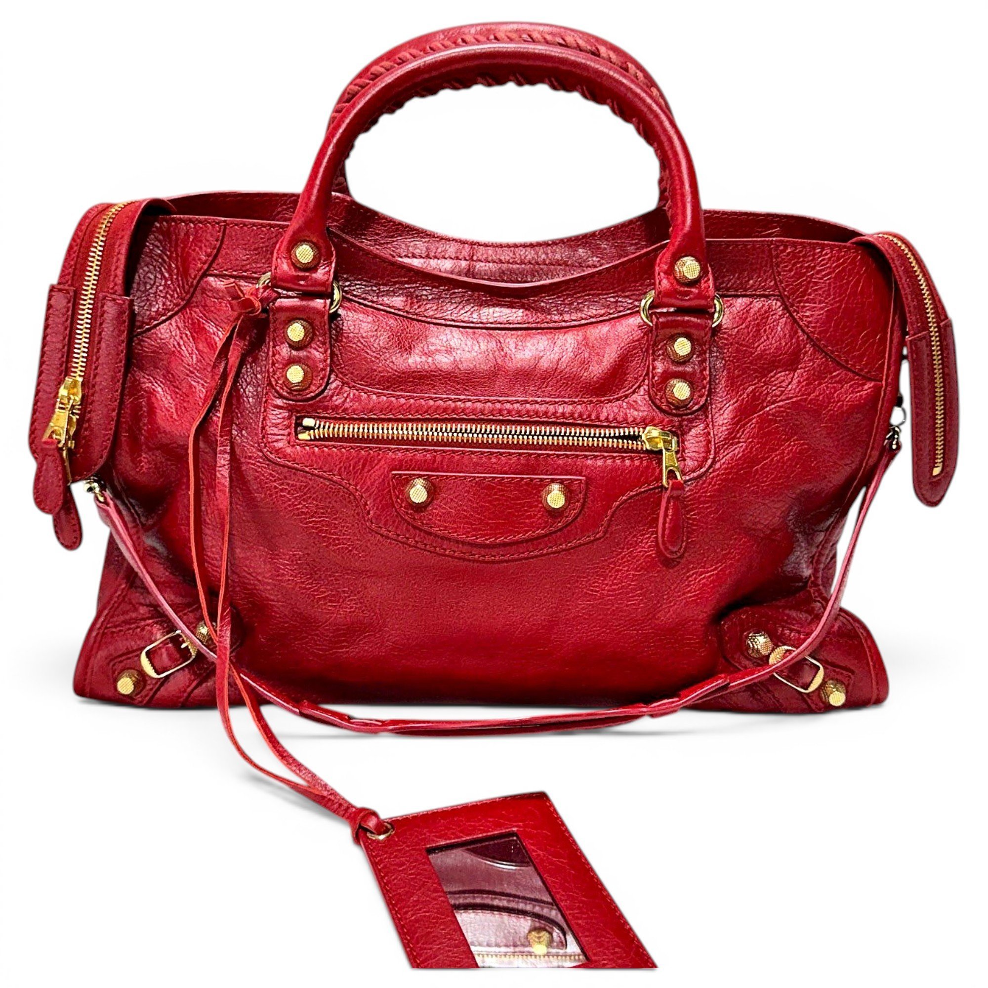 City leather handbag