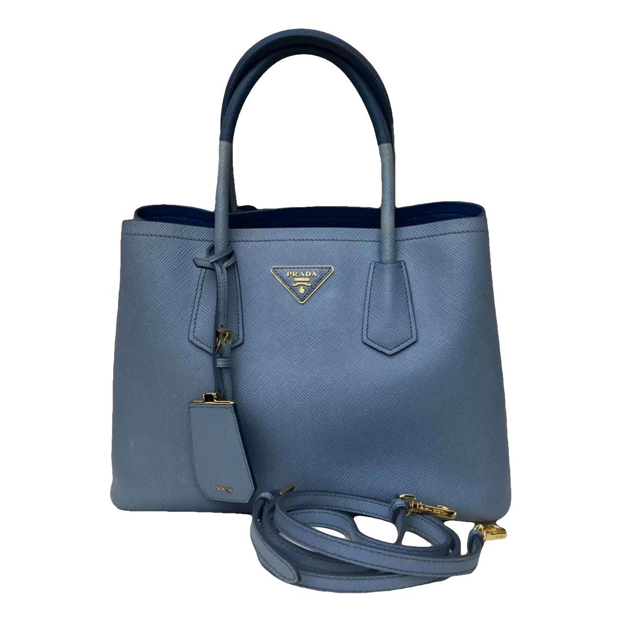 Double leather handbag