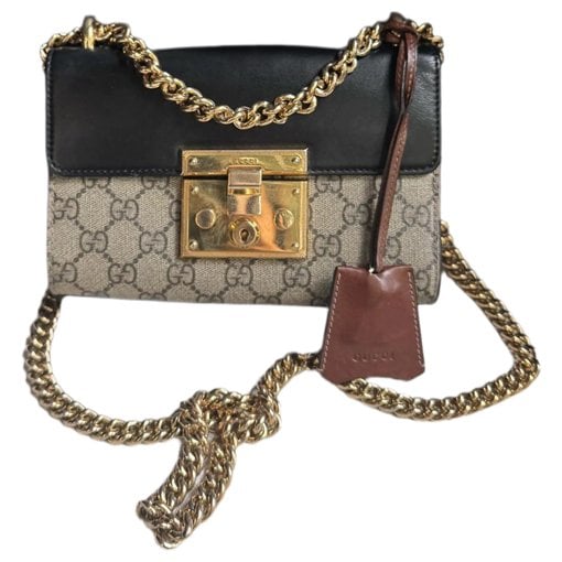 Padlock leather handbag