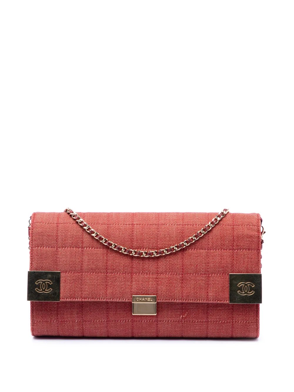 2002-2003 CC Choco Bar Denim Chain Flap shoulder bag